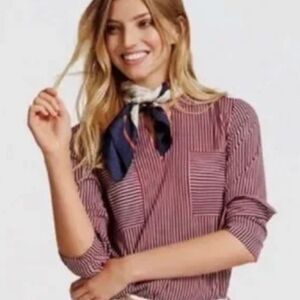 CAbi 5335 Franklin Red White and Blue Stripe Blouse Top Career Size Small